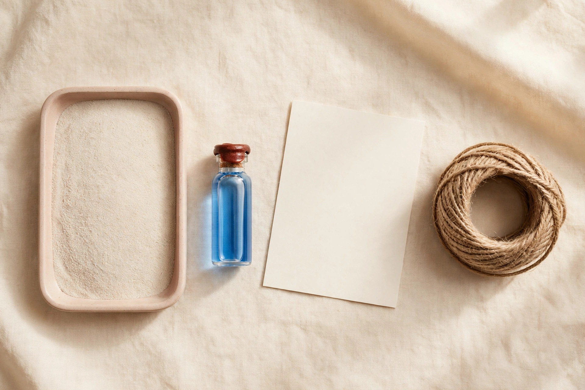 A Touch Sand parcel on a desk next to a laptop